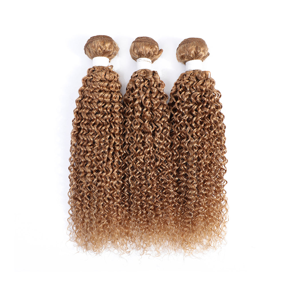 Kemy Hair Honey Blonde 3Bundles Kinky Curly Human Hair Weave