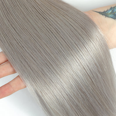 Kemy Hair Silver Gray Remy Straight Human Hair Bundle 10''-26'' 1PC
