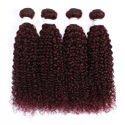 Kemy Hair 99j burgundy Red Kinky Curly Human Hair Bundle 1 PC