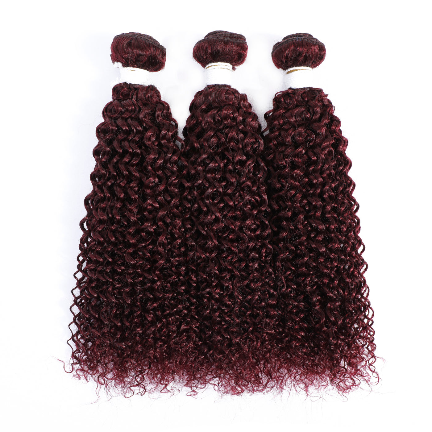 Kemy Hair 99j burgundy Red Kinky Curly 3 Bundles Human Hair Bundles