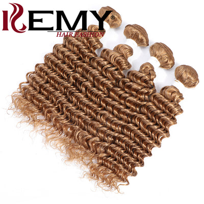 Deep Wave Honey Blonde Colored Remy Human Hair Bundles 1 PC