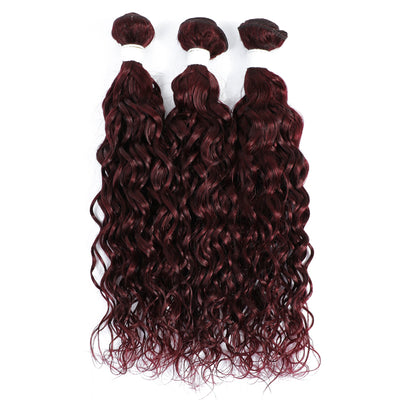 Kemy Hair 99J burgundy Red Water Wave Human Hair Weave Bundle 1 PC