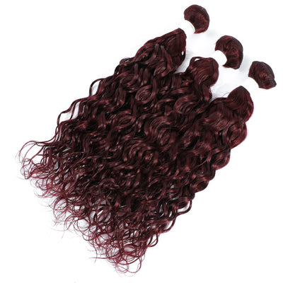 Kemy Hair 99J burgundy Red Water Wave Human Hair Weave Bundle 1 PC