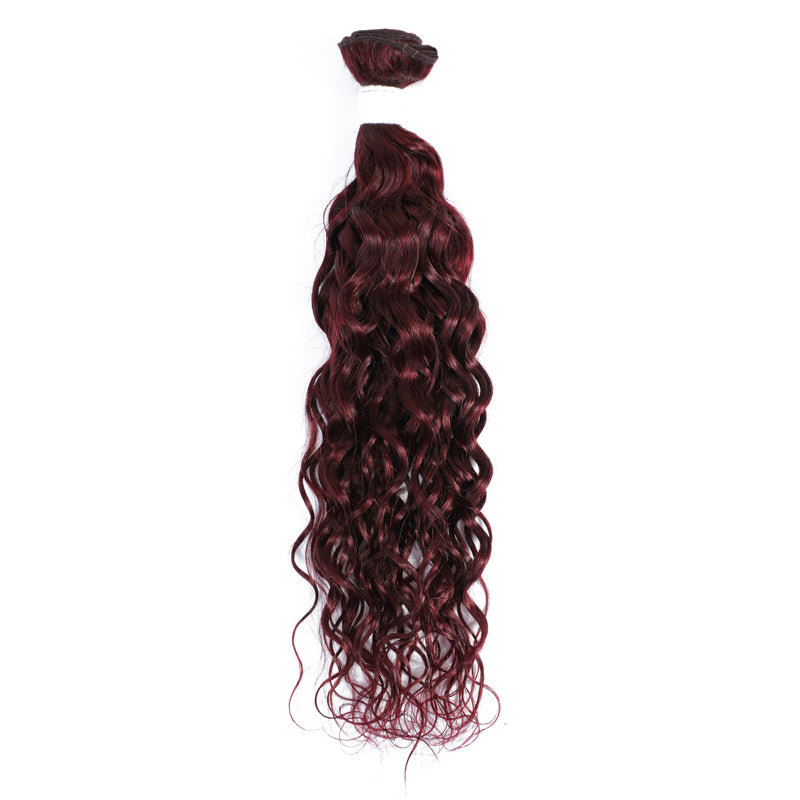 Kemy Hair 99J burgundy Red Water Wave Human Hair Weave Bundle 1 PC