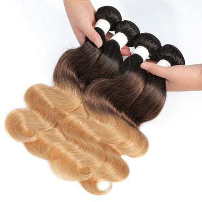 1B/4/27 Ombre Colored Body Wave Remy Human Hair Bundle