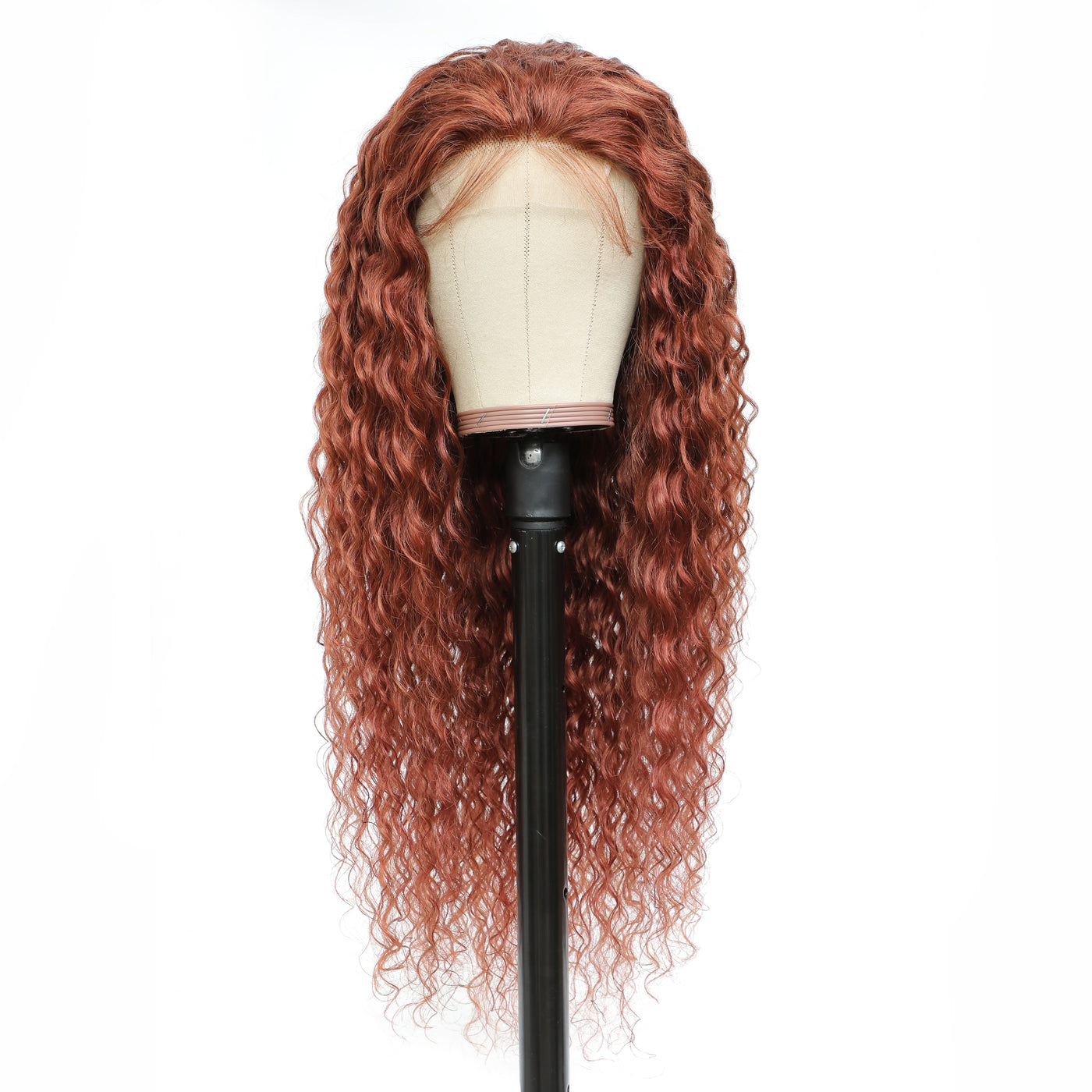 Auburn Brown Deep Wave Human Hair 4x4 Lace Closure Wig