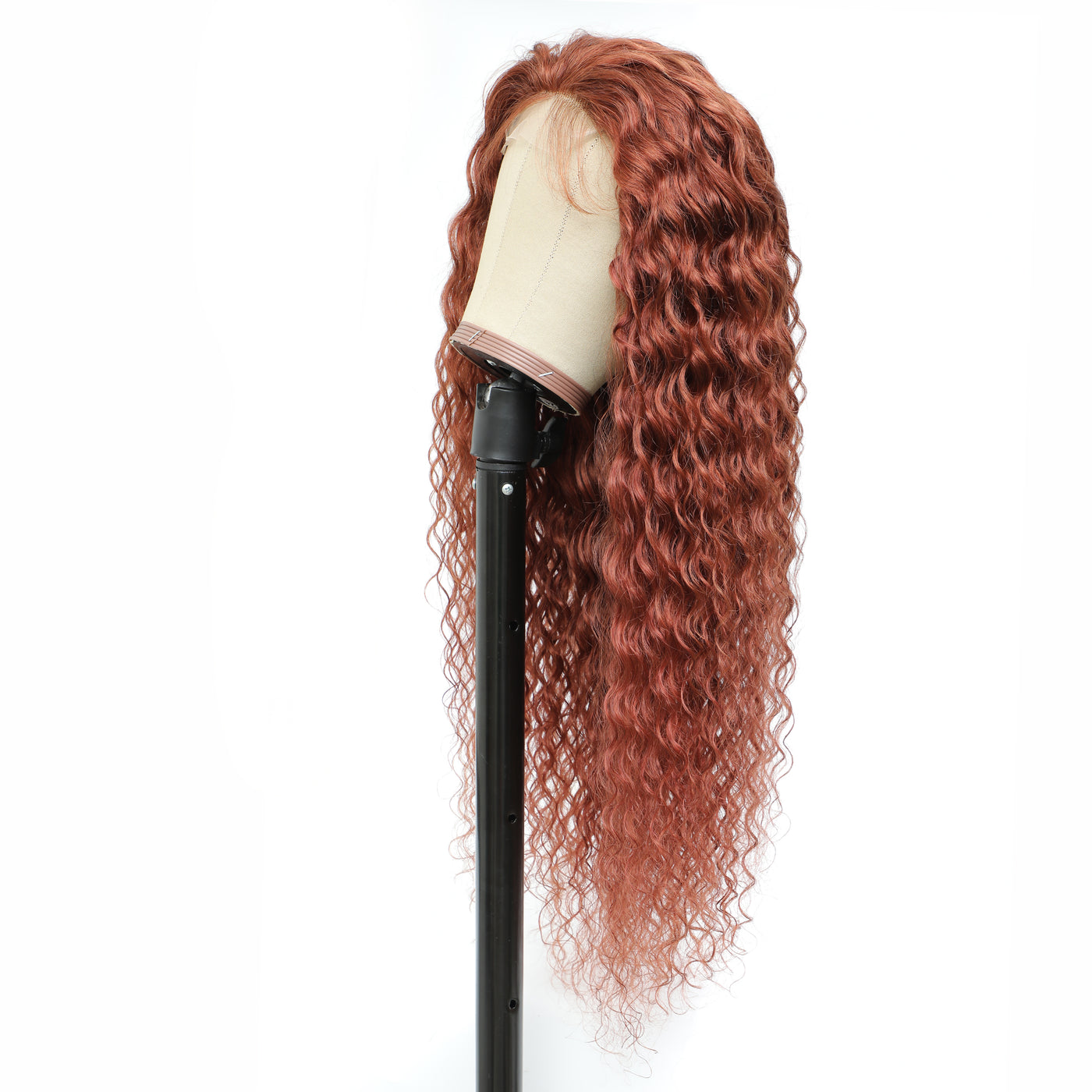 Auburn Brown Deep Wave Human Hair 4x4 Lace Closure Wig