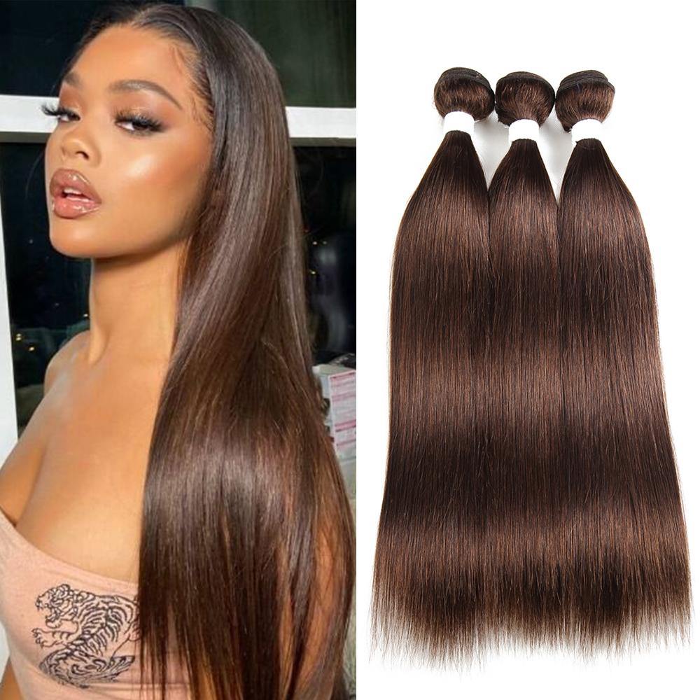 Kemy Hair Colored 100% Human Hair Weave Straight Three Hair Bundles 8-26 inch (4) - Kemy Hair