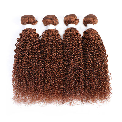 Kemy Hair Light Bundles Brown Kinky Curly Four Human Hair