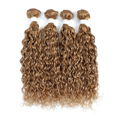 Kemy Hair 4 Bundles Honey Blonde Water Wave Human Hair Weave Bundles