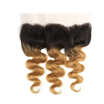 Ombre 27 Body Wave Human Hair 4×13 Free/Middle Part Lace Frontal(8''-20'') (4448525811782)