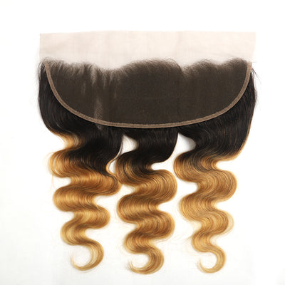 Ombre 27 Body Wave Human Hair 4×13 Free/Middle Part Lace Frontal(8''-20'') (4448525811782)