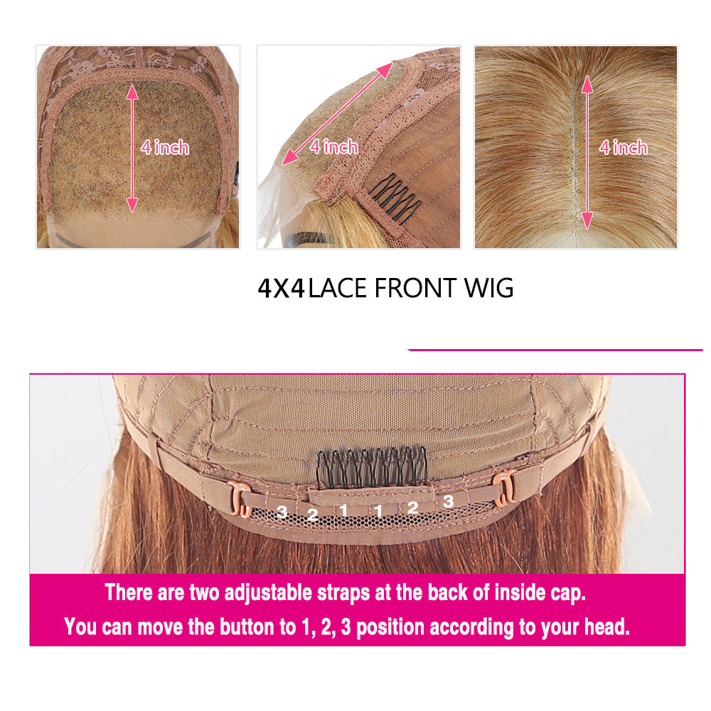 Brand Day | Honey Blonde Brown Red 4x4 Lace Closure Wig Only $99 Flash Sale