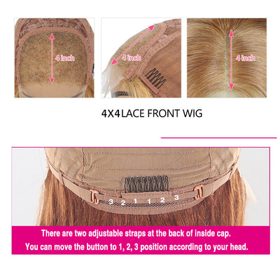 Brand Day | Honey Blonde Brown Red 4x4 Lace Closure Wig Only $99 Flash Sale