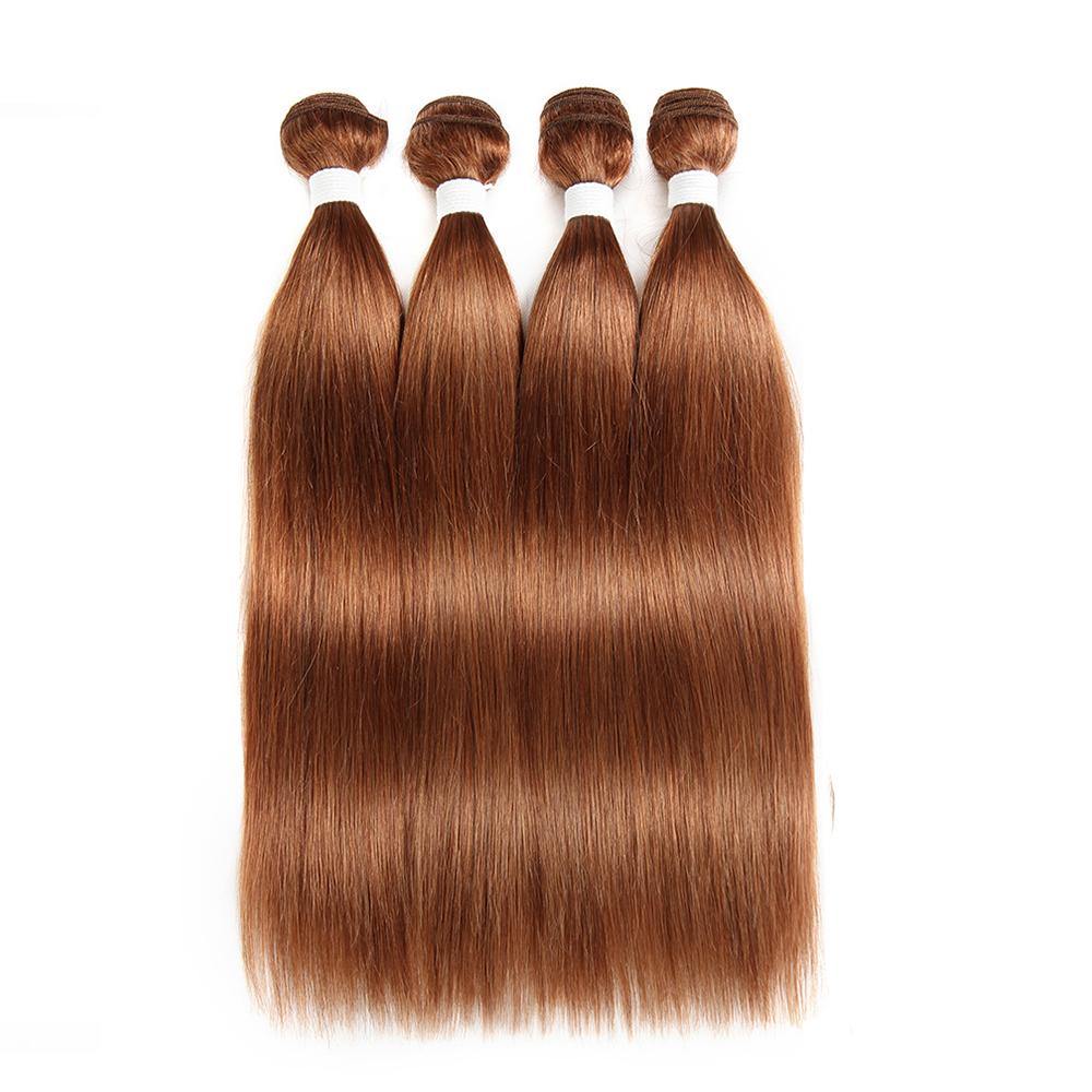 Colored 100% Human Hair Weave Straight 4 Hair Bundles 8-26 inch (30) (2625749876836)