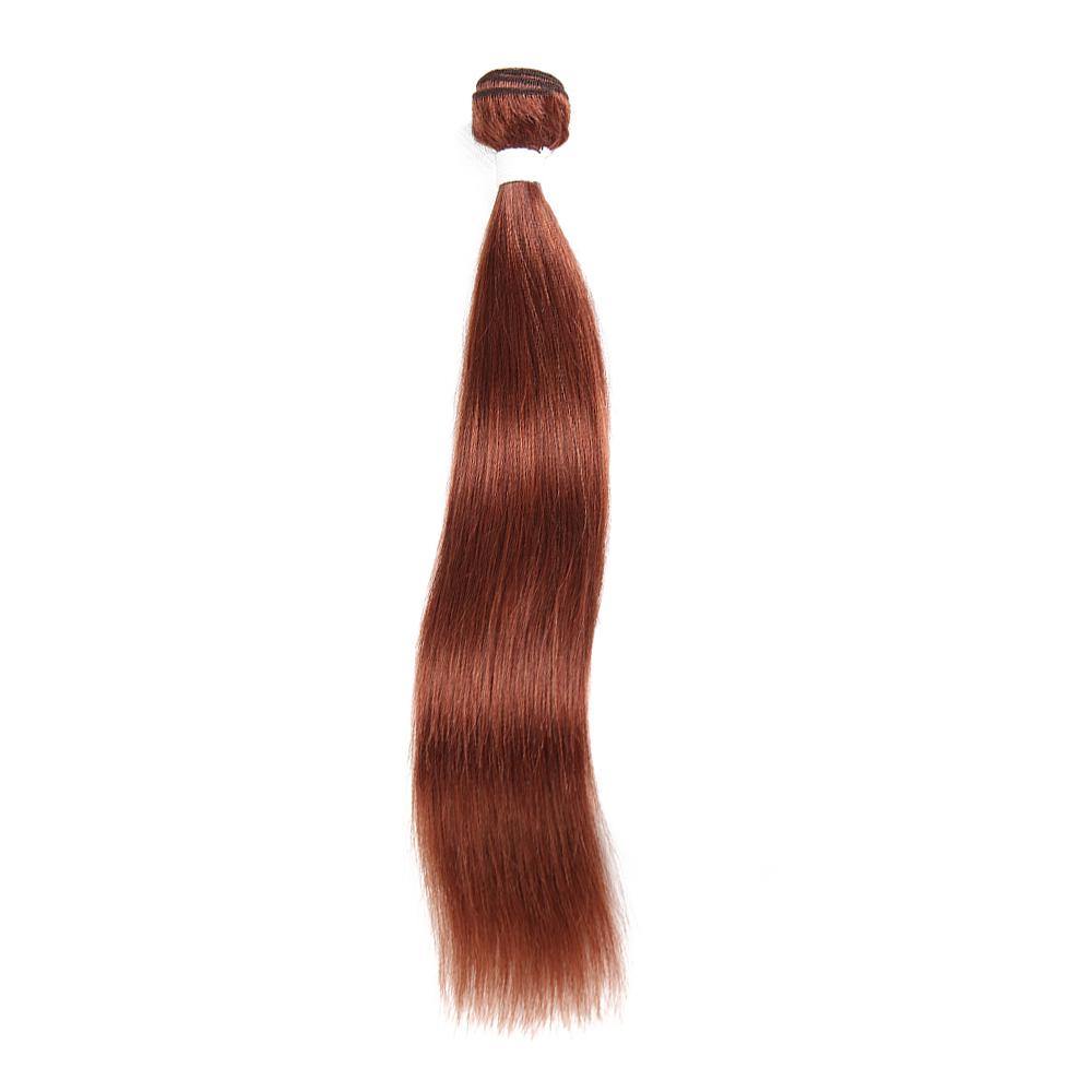 Kemy Hair Auburn Brown Brazilian Straight Remy Human Hair Bundle 1PC