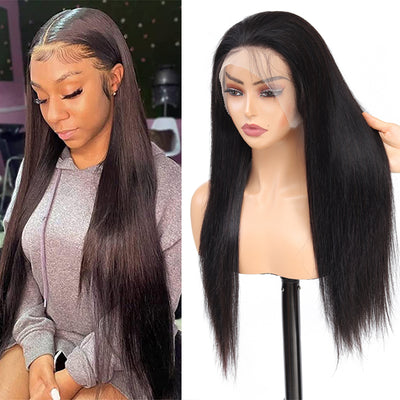 30 Inches Natural Color Straight 13X4 Lace Front Human Hair Wigs