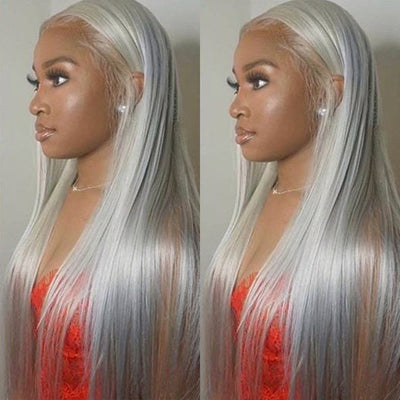 Straight Silver Gray Remy Four Human Hair Bundles 10''-26''