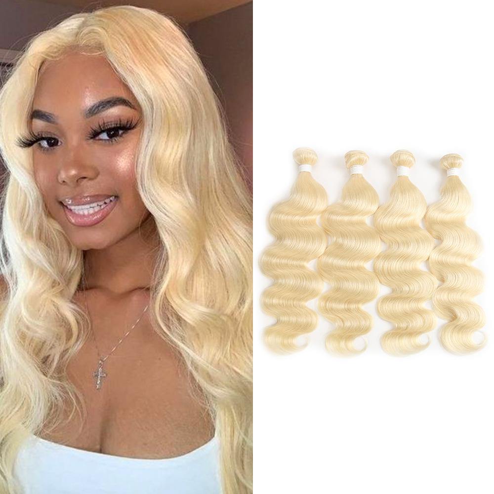 613 Blond Body Wave Remy Four Human Hair Bundles 8''-26'' - Kemy Hair