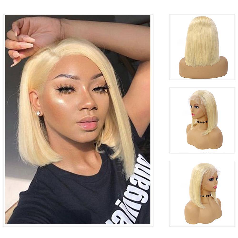 Kemy Hair Custom 613 Blond Bob Human Hair Lace Front wigs 10''-16'' - Kemy Hair