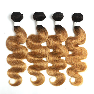 Ombre 27 Body Wave Four Human Hair Bundles 8''-26'' (4249217204294)