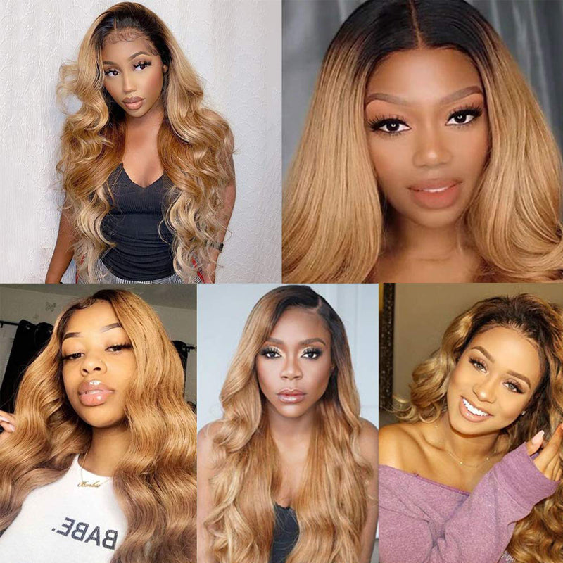 Body Wave Ombre Honey Blonde 1B/27 Human Hair Bundle 1 PC