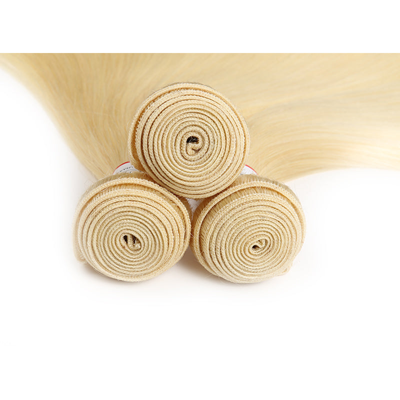 Straight 613 Blond Remy 3 Human Hair Bundles 8''-26'' (3578288013412)