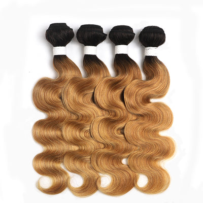 Ombre 27 Body Wave Four Human Hair Bundles 8''-26'' (4249217204294)