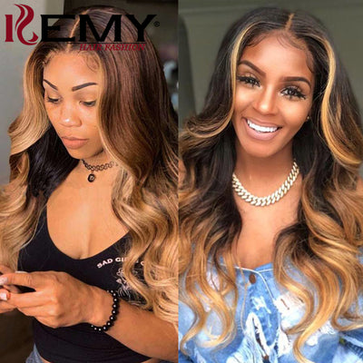 Ombre 1B/4/30 Body Wave Remy 4 PCS Human Hair Bundles