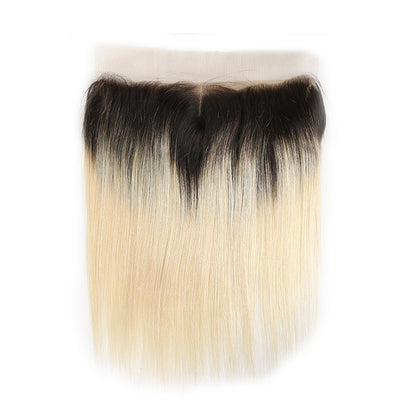 Straight Ombre Blond Remy Human Hair 4×13 Free/Middle Part Lace Frontal 8''-20'' (1B/613) (3947319296070)