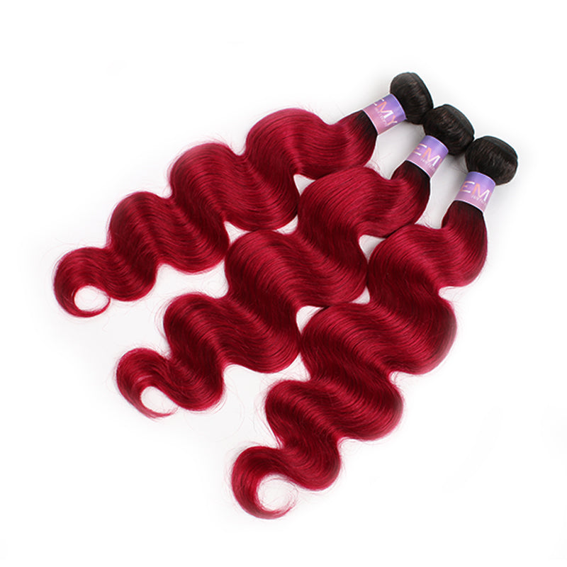 Ombre BURG Body Wave Three Human Hair Bundles 8''-26'' (3578773733476)