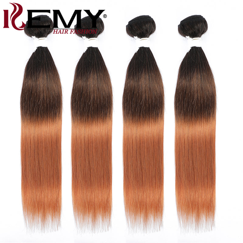 Straight 1B/4/30 Ombre Brown Color 3 Tone Remy Human Hair Bundle