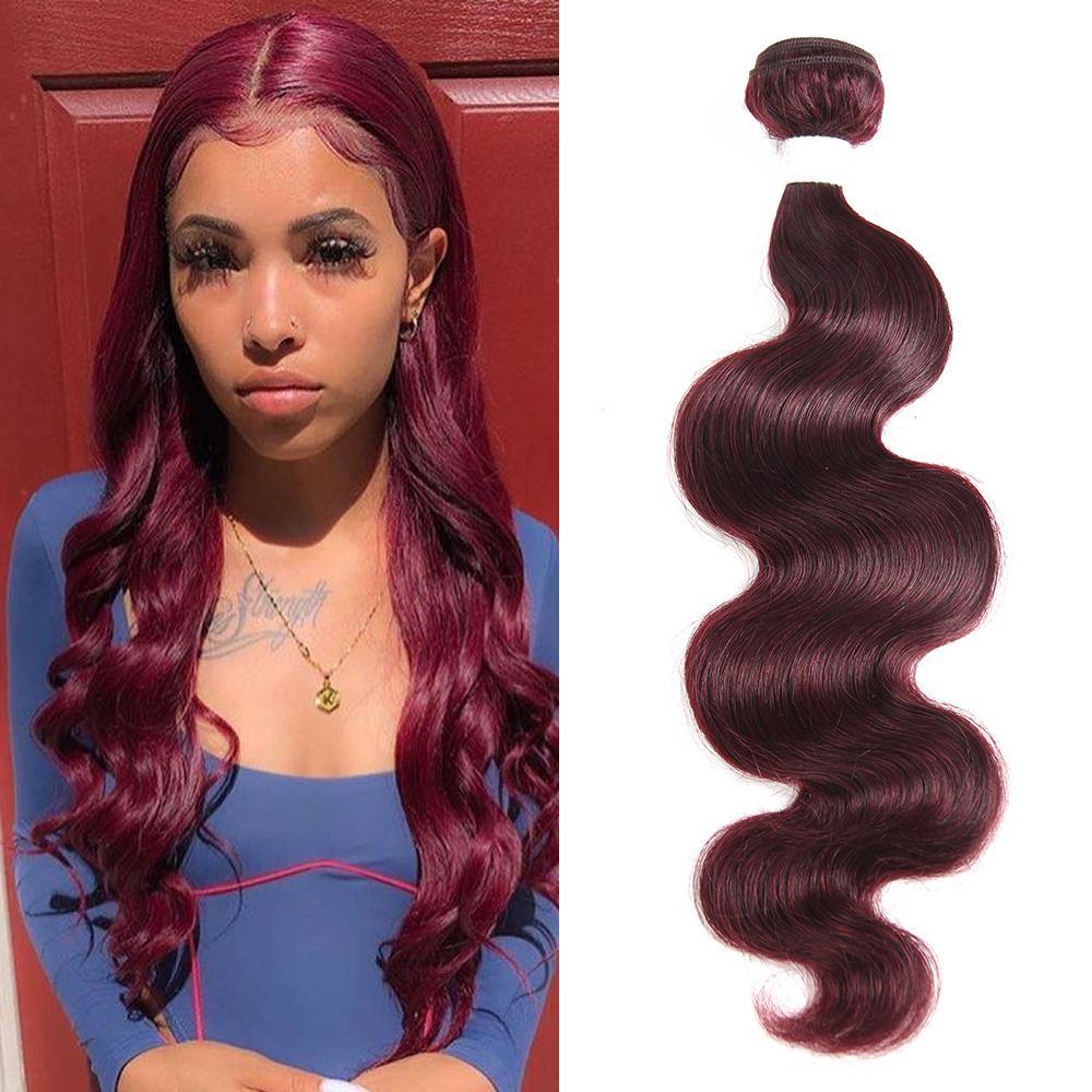 Kemy Hair Colored 100% Human Hair Weave Body Hair Bundle 8-26 inch (99J) - Kemy Hair