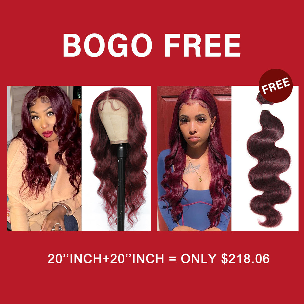 Buy 1 Get 1 Free Body Wave Lace Front Wig And Body Wave bundles Bulk Sale With Gifts