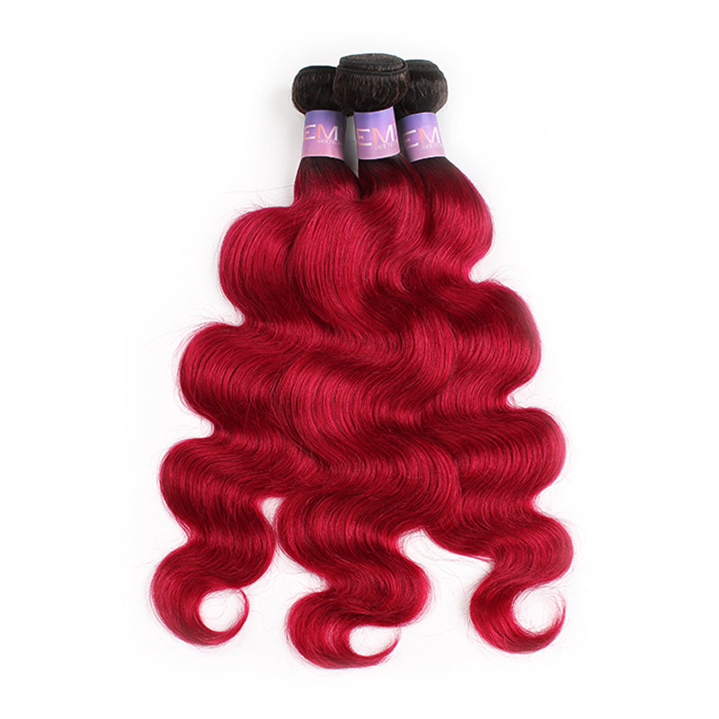 Ombre BURG Body Wave Three Human Hair Bundles 8''-26'' (3578773733476)