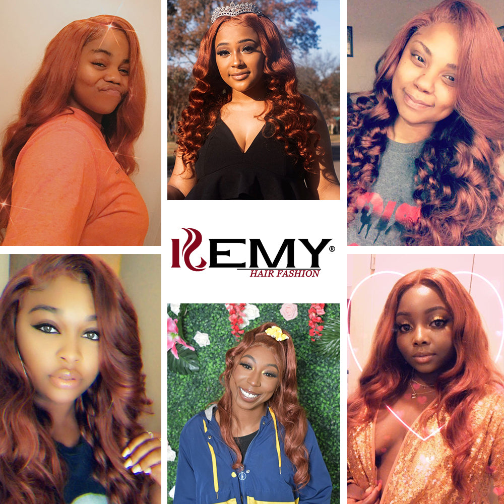 Kemy Hair Auburn Cooper Red Body Wave Four Human Hair Four Hair Bundles