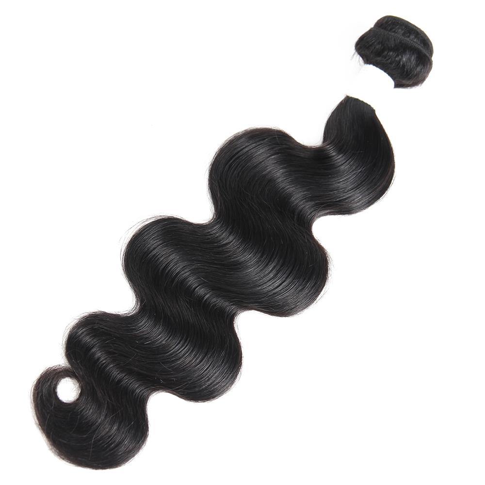 Colored 100% Human Hair Weave Body Hair Bundle 8-26 inch (1B) (2611910901860)