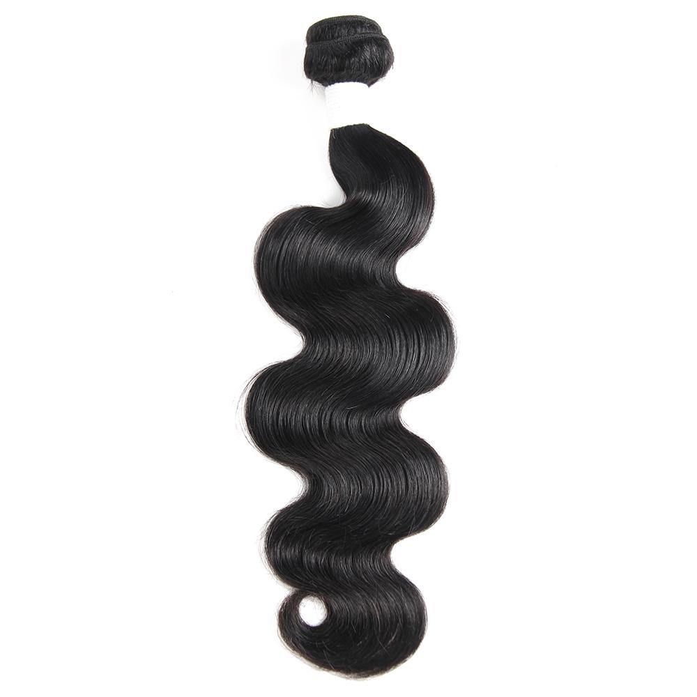 Colored 100% Human Hair Weave Body Hair Bundle 8-26 inch (1B) (2611910901860)