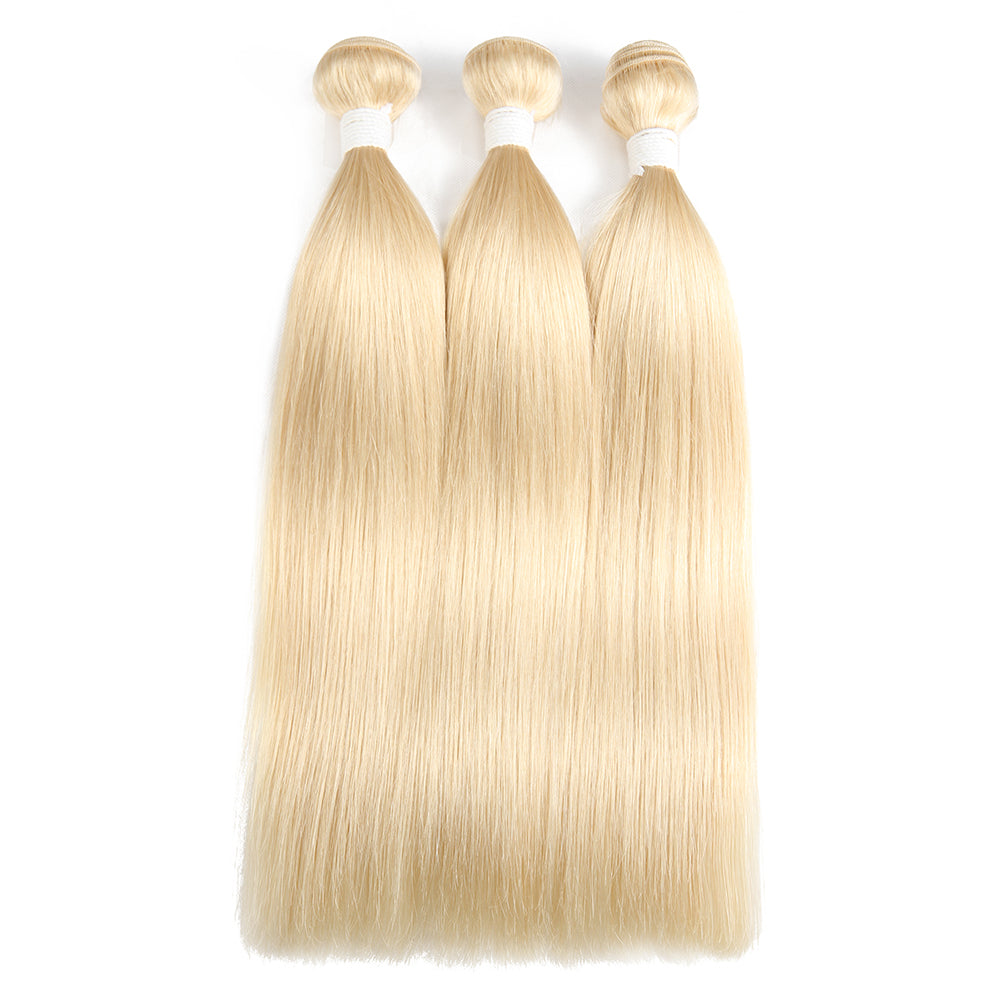 Straight 613 Blond Remy 3 Human Hair Bundles 8''-26'' (3578288013412)