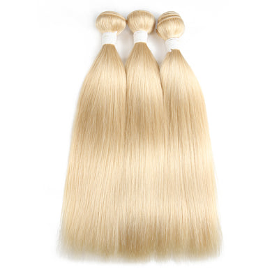 Straight 613 Blond Remy 3 Human Hair Bundles 8''-26'' (3578288013412)