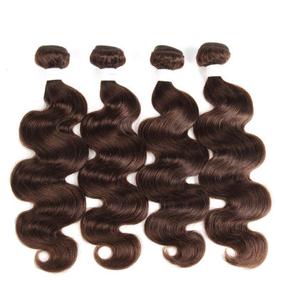 Colored 100% Human Hair Weave Body Wave 4 Hair Bundles 10-26 inch (4) (2826958700644)