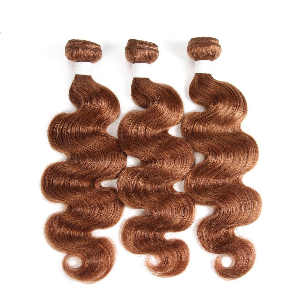 Colored 100% Brown Human Hair Weave BODY 3 Hair Bundles 8-26 inch (30) (2903144988772)
