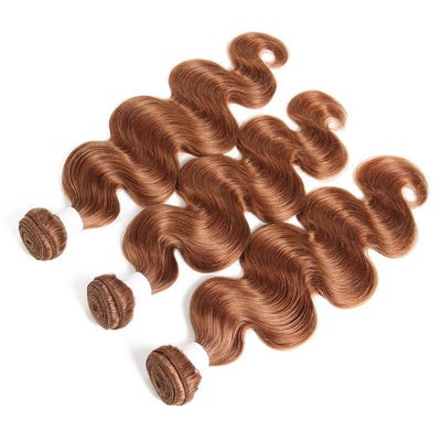 Colored 100% Brown Human Hair Weave BODY 3 Hair Bundles 8-26 inch (30) (2903144988772)