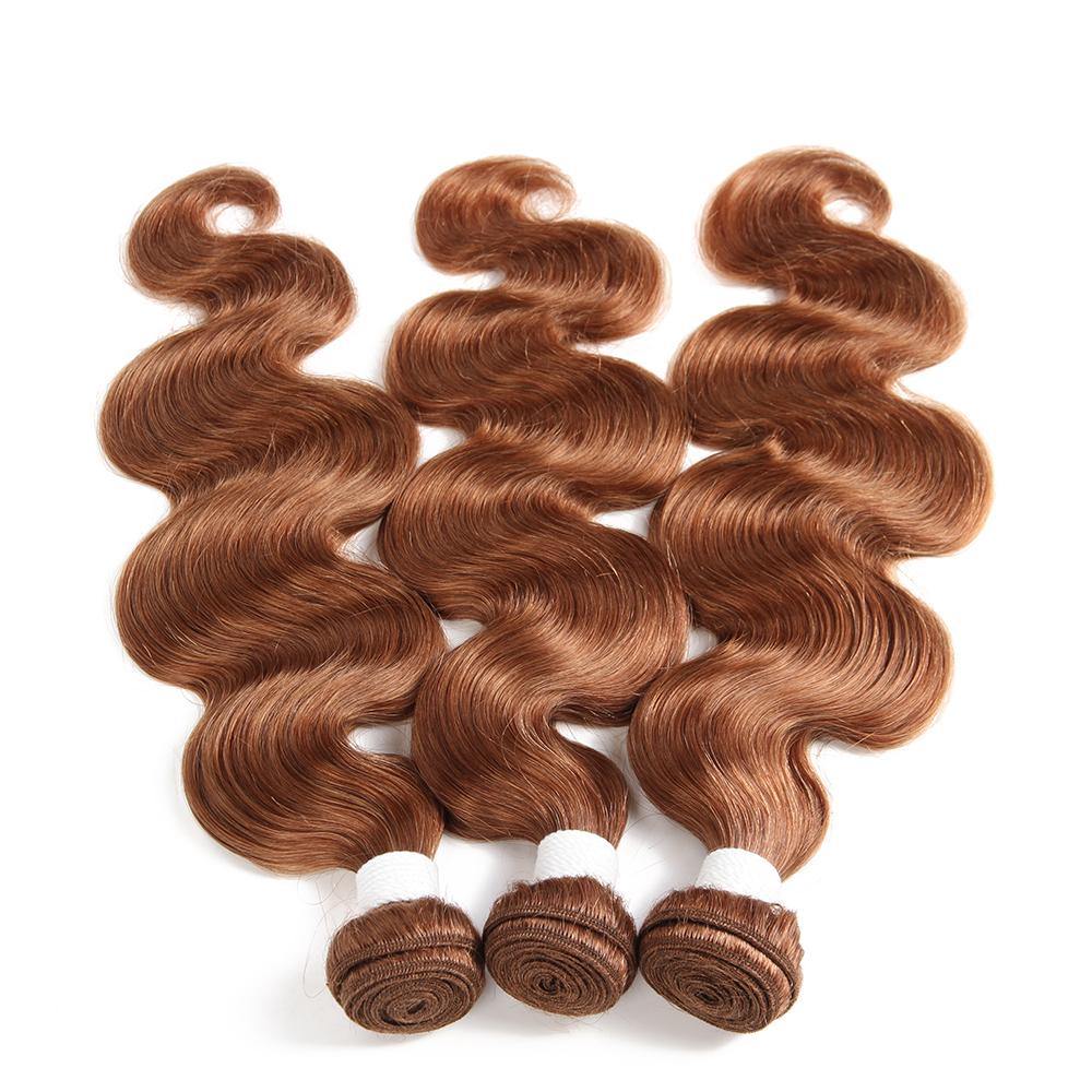 Colored 100% Brown Human Hair Weave BODY 3 Hair Bundles 8-26 inch (30) (2903144988772)