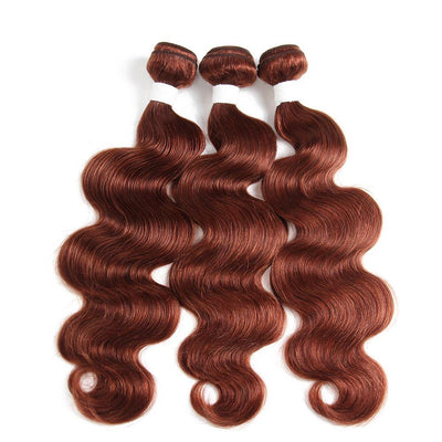 Colored 100% Auburn Red Human Hair Weave BODY 3 Hair Bundles 8-26 inch (33) (2903355064420)