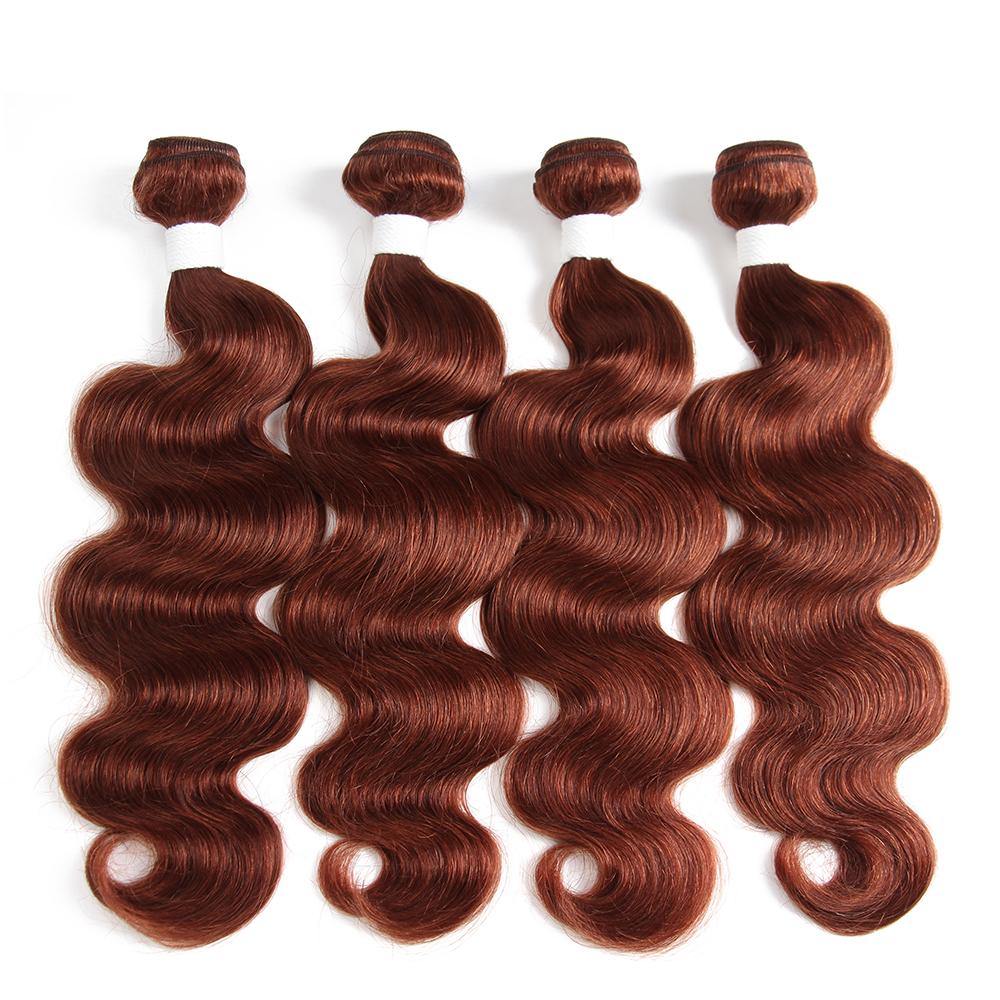 Kemy Hair Auburn Cooper Red Body Wave Four Human Hair Four Hair Bundles