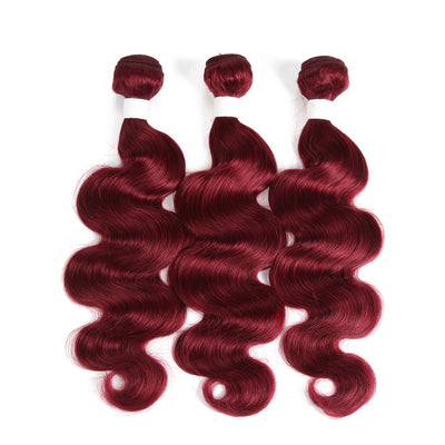 Kemy Hair Burgundy Body Wave Human Hair Weave Bundles 3 Bundle Deals