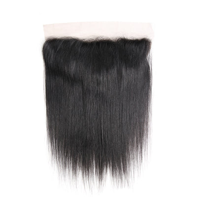 Straight Black Human Hair Free/Middle Part 4×13 Lace Frontal (1B) (3046818447460)