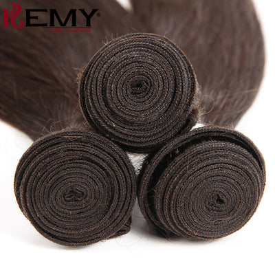 Kemy Hair Medium Brown Straight 100% Human Hair Bundles 10-26 inch