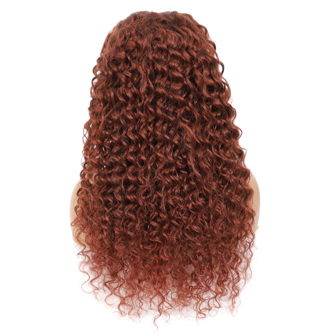 Auburn Brown 33 Colored Deep Wave Human Hair 13X4 Lace Front Wigs